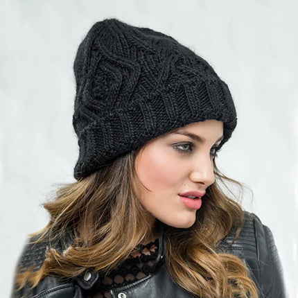 Bonnet femme laine hiver extérieur - Noir - Ajustable (du 54 au 59) | La boutique du chapeau