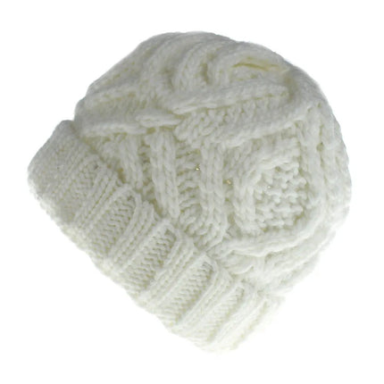 Bonnet femme laine hiver extérieur - Blanc - Ajustable (du 54 au 59) | La boutique du chapeau