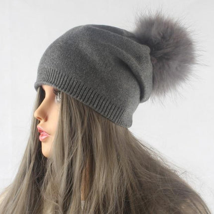 Bonnet Femme Tricoté en Laine - Gris foncé 2 - Adulte | La boutique du chapeau