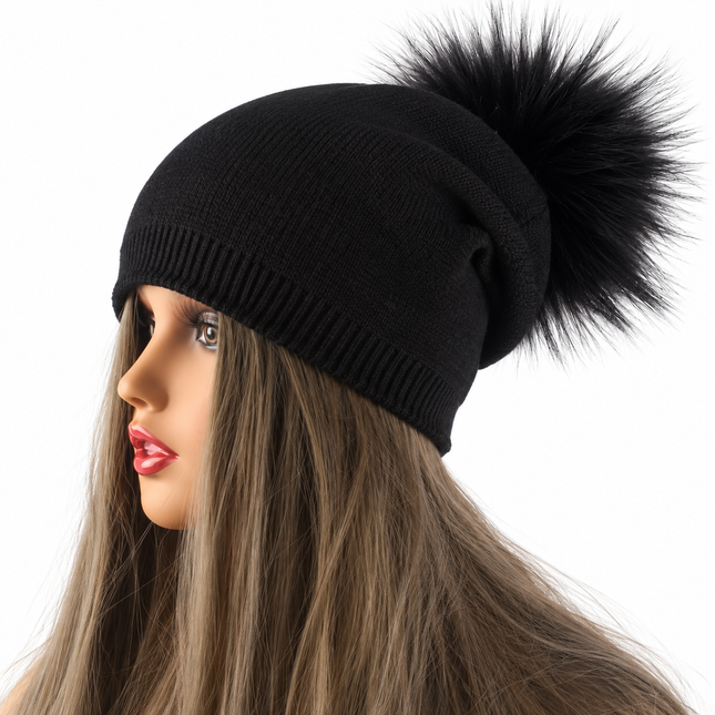 Bonnet Femme Tricoté en Laine - Noir - Adulte | La boutique du chapeau