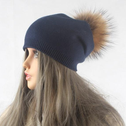 Bonnet Femme Tricoté en Laine - Bleu foncé - Adulte | La boutique du chapeau