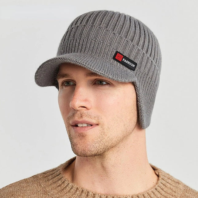 Bonnet homme avec visière - Gris - Ajustable (du 54 au 59) | La boutique du chapeau