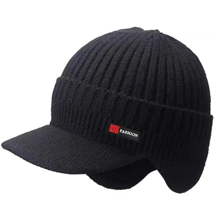 Bonnet homme avec visière - Noir - Ajustable (du 54 au 59) | La boutique du chapeau