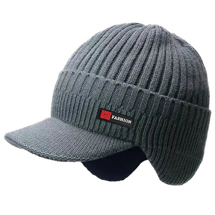 Bonnet homme avec visière - Gris - Ajustable (du 54 au 59) | La boutique du chapeau