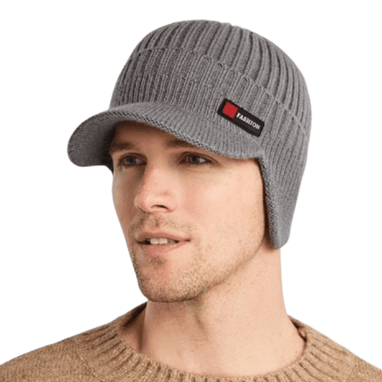 Bonnet homme avec visière - Gris - Ajustable (du 54 au 59) | La boutique du chapeau