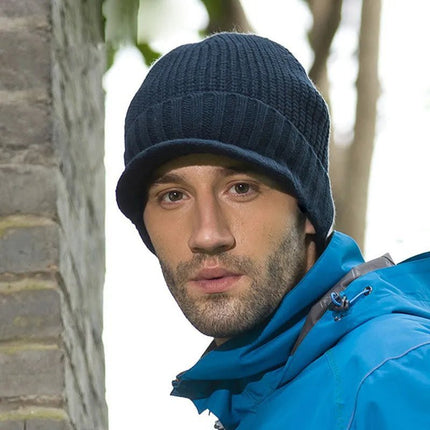 Bonnet homme en laine et acrylique - Noir - Ajustable (du 54 au 59) | La boutique du chapeau