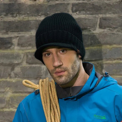 Bonnet homme en laine et acrylique - Noir - Ajustable (du 54 au 59) | La boutique du chapeau