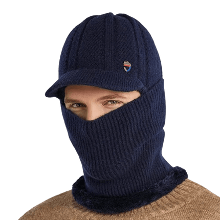 Bonnet homme et protége cou - Bleu - Ajustable (du 54 au 59) | La boutique du chapeau