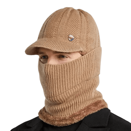 Bonnet homme et protége cou - Kaki - Ajustable (du 54 au 59) | La boutique du chapeau