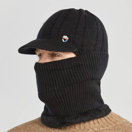Bonnet homme et protége cou - Noir - Ajustable (du 54 au 59) | La boutique du chapeau