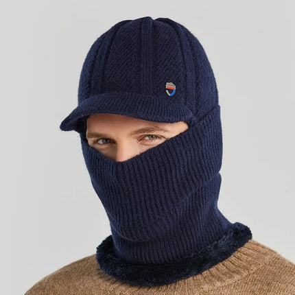 Bonnet homme et protége cou - Bleu - Ajustable (du 54 au 59) | La boutique du chapeau