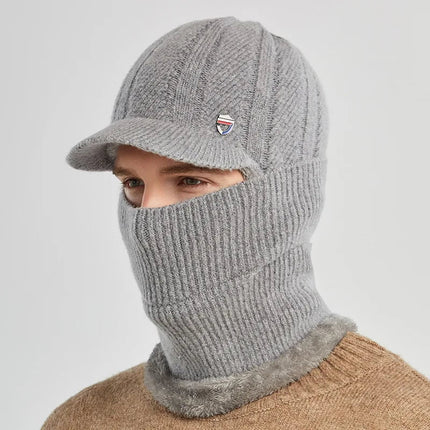 Bonnet homme et protége cou - Gris clair - Ajustable (du 54 au 59) | La boutique du chapeau