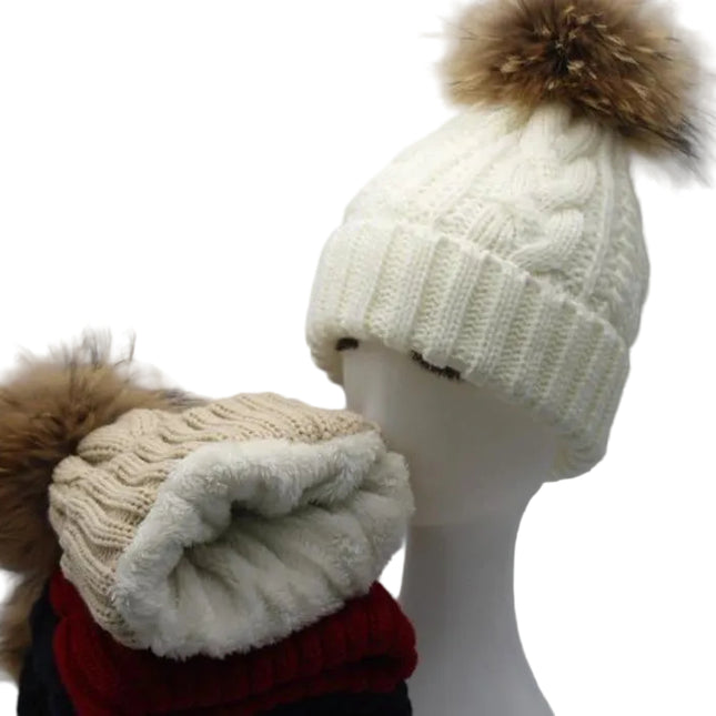 Bonnet polaire et pompon - Blanc - Adulte | La boutique du chapeau