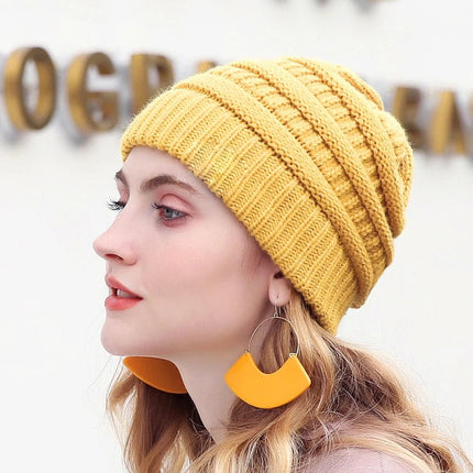 Bonnet pour femme automne - hiver - Jaune - Ajustable (du 54 au 59) | La boutique du chapeau