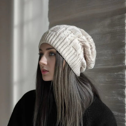 Bonnet pour femme grande taille - Blanc - Ajustable (du 54 au 59) | La boutique du chapeau