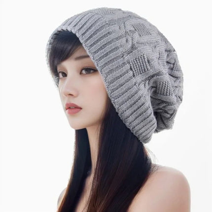 Bonnet pour femme grande taille - Gris - Ajustable (du 54 au 59) | La boutique du chapeau