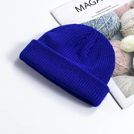 Bonnet court homme à revers - Bleu royal - Ajustable (du 54 au 59) | La boutique du chapeau