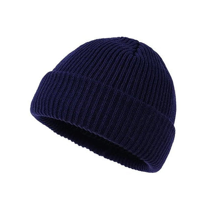 Bonnet court homme à revers - Bleu - Ajustable (du 54 au 59) | La boutique du chapeau