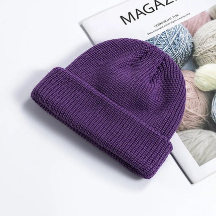 Bonnet court homme à revers - Violet - Ajustable (du 54 au 59) | La boutique du chapeau