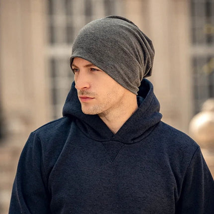 Bonnet homme oversize slouchy, jersey léger - Gris - Ajustable (du 54 au 59) | La boutique du chapeau