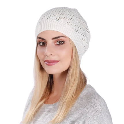 Bonnet pour femme - Blanc - Ajustable (du 54 au 59) | La boutique du chapeau