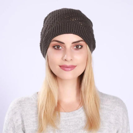 Bonnet tricoté pour femme - Gris foncé - Ajustable (du 54 au 59) | La boutique du chapeau