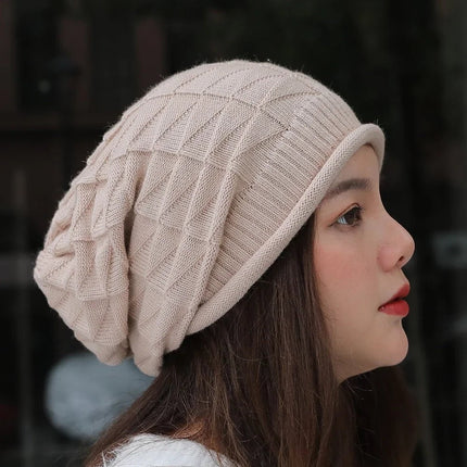 Bonnet tricoté en acrylique pour femme - Beige - Ajustable (du 54 au 59) | La boutique du chapeau