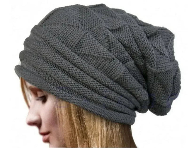 Bonnet tricoté en acrylique pour femme - Gris - Ajustable (du 54 au 59) | La boutique du chapeau