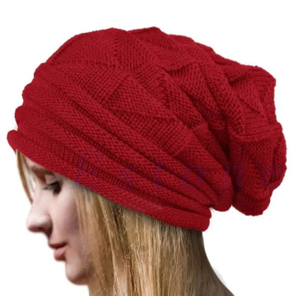 Bonnet tricoté en acrylique pour femme - Rouge - Ajustable (du 54 au 59) | La boutique du chapeau