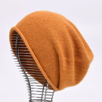 Bonnet femme cachemire - Orange - Ajustable (du 54 au 59) | La boutique du chapeau