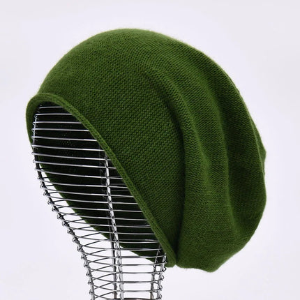 Bonnet femme cachemire - Vert - Ajustable (du 54 au 59) | La boutique du chapeau