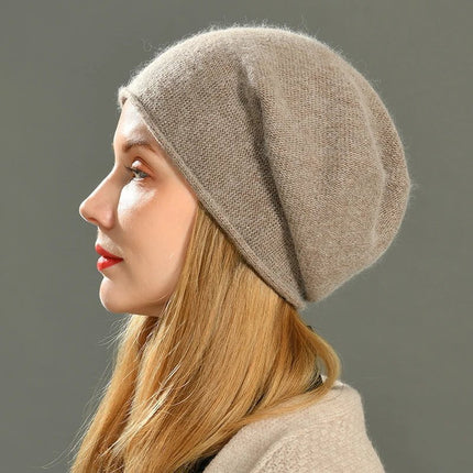 Bonnet femme cachemire - Beige - Ajustable (du 54 au 59) | La boutique du chapeau