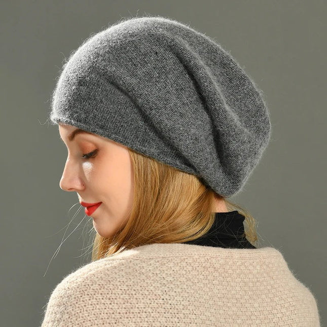 Bonnet femme cachemire - Gris foncé - Ajustable (du 54 au 59) | La boutique du chapeau