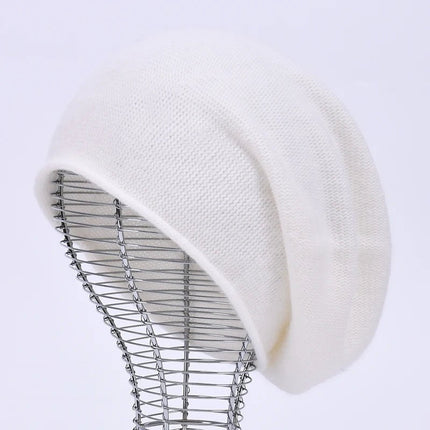 Bonnet femme cachemire - Blanc - Ajustable (du 54 au 59) | La boutique du chapeau