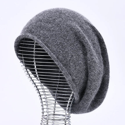 Bonnet tricoté en laine - Gris - Ajustable (du 54 au 59) | La boutique du chapeau
