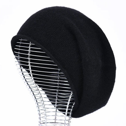 Bonnet femme cachemire - Noir - Ajustable (du 54 au 59) | La boutique du chapeau