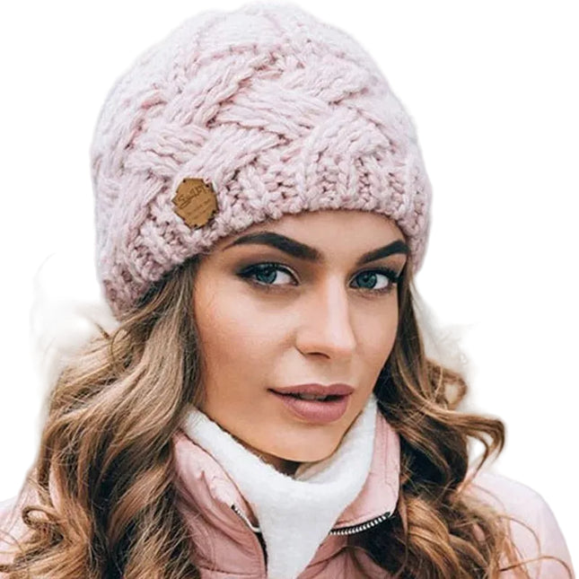 Bonnet tricoté en laine pour femme - Rose - Ajustable (du 54 au 59) | La boutique du chapeau
