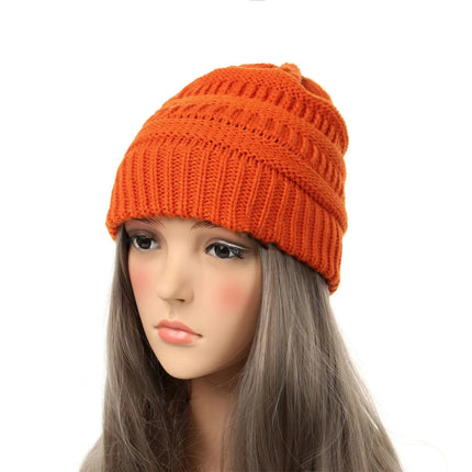 Bonnet tricoté extensible - Orange - Ajustable (du 54 au 59) | La boutique du chapeau