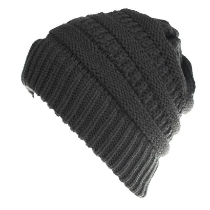 Bonnet tricoté pour queue de cheval - Noir - Ajustable (du 54 au 59) | La boutique du chapeau