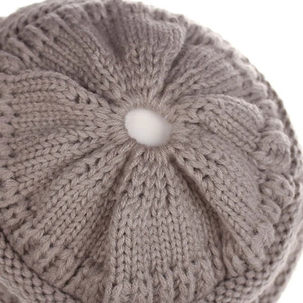 Bonnet tricoté pour queue de cheval - Gris - Ajustable (du 54 au 59) | La boutique du chapeau