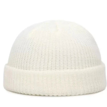 Bonnet tricoté simple pour homme - Blanc - Ajustable (du 54 au 59) | La boutique du chapeau