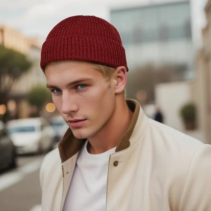 Bonnet tricoté simple pour homme - Bordeaux - Ajustable (du 54 au 59) | La boutique du chapeau