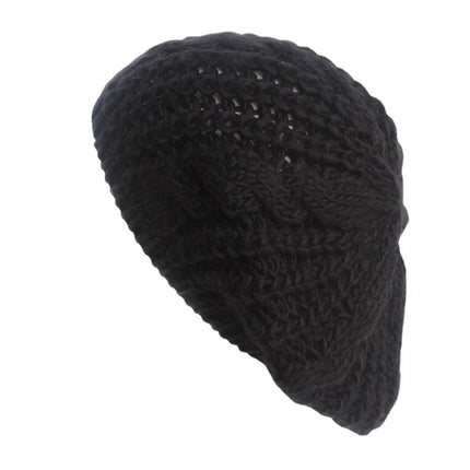 Bonnet tricoté torsadé - Noir - Ajustable (du 54 au 59) | La boutique du chapeau