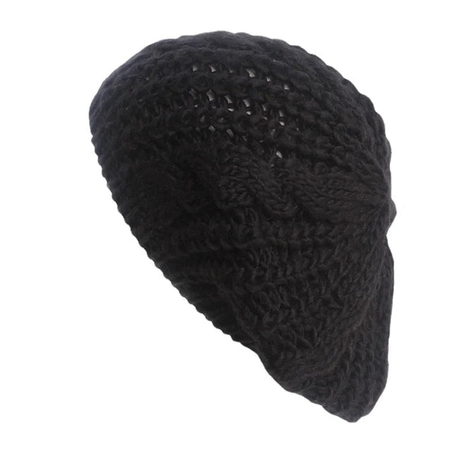 Bonnet tricoté torsadé - Noir - Ajustable (du 54 au 59) | La boutique du chapeau