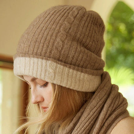 Bonnets en cachemire épais et chaud - Camel/Beige - Ajustable (du 54 au 59) | La boutique du chapeau