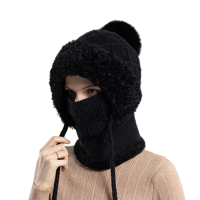 Cagoule capuche femme - Noir - Ajustable (du 54 au 59) | La boutique du chapeau
