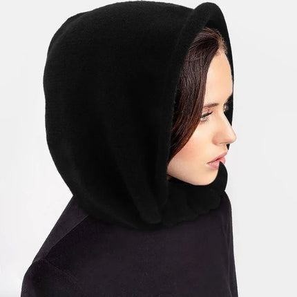 Capuche douce et chaude - Noir - Ajustable (du 56-61) | La boutique du chapeau
