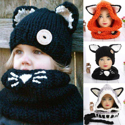 Capuche écharpe en laine très chaude - Orange - Enfant | La boutique du chapeau