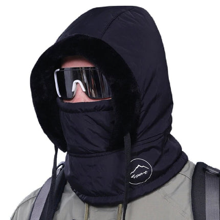 Capuche hiver avec masque - Bleu - Ajustable (du 54 au 59) | La boutique du chapeau