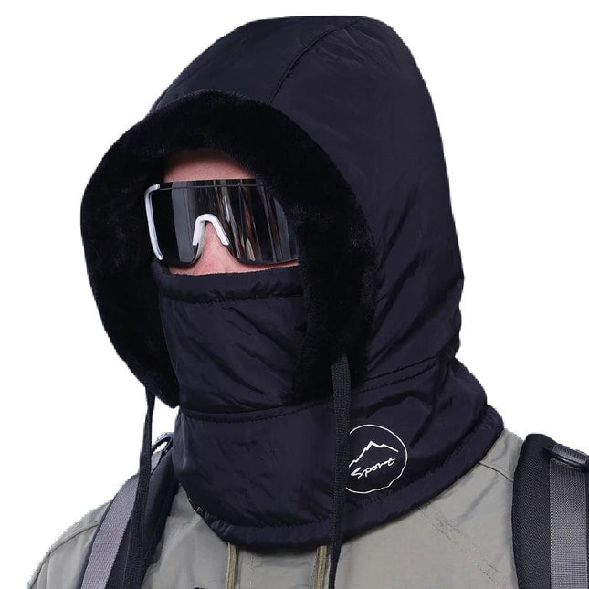 Capuche hiver avec masque - Bleu - Ajustable (du 54 au 59) | La boutique du chapeau